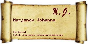 Marjanov Johanna névjegykártya